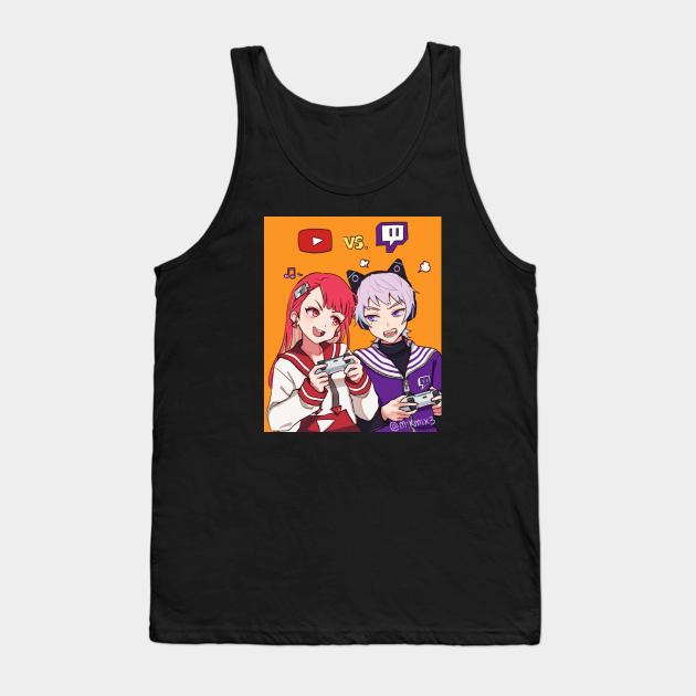 Youtube-chan VS Twitch-kun Tank Top by mikmix